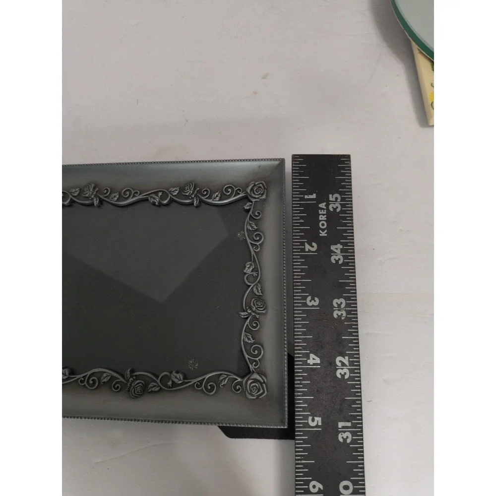 Vintage Malden Pewter Rose Vine Photo Frame 4x6 Ornate Metal Whimsigoth Victoria